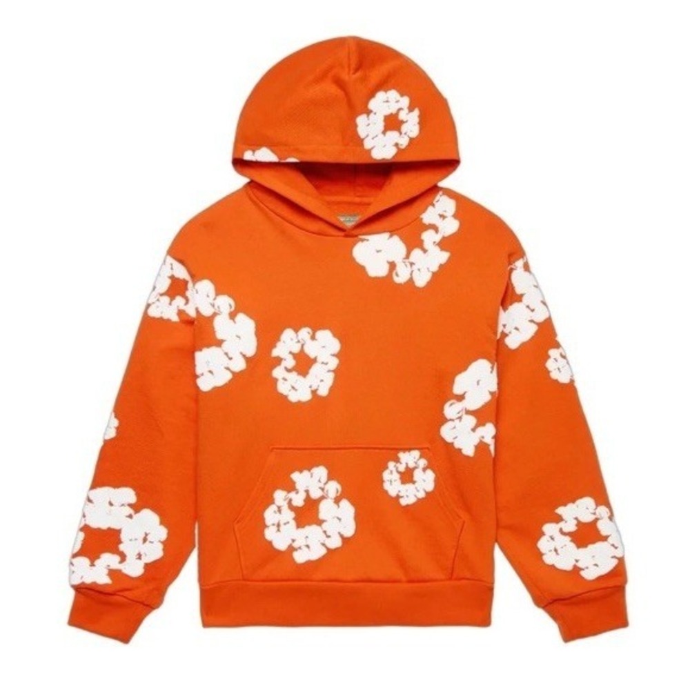 Denim Tears The Cotton‎ Wreath Sweatshirt Orange Full Zip Hoodie Medium